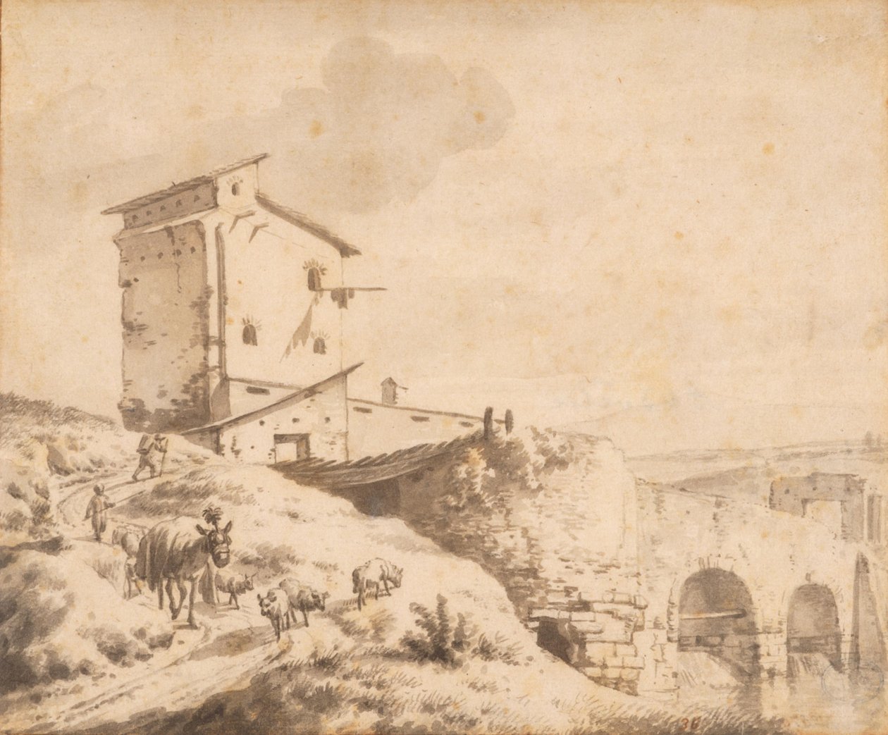 Italiensk landskab af Adriaen van de Velde