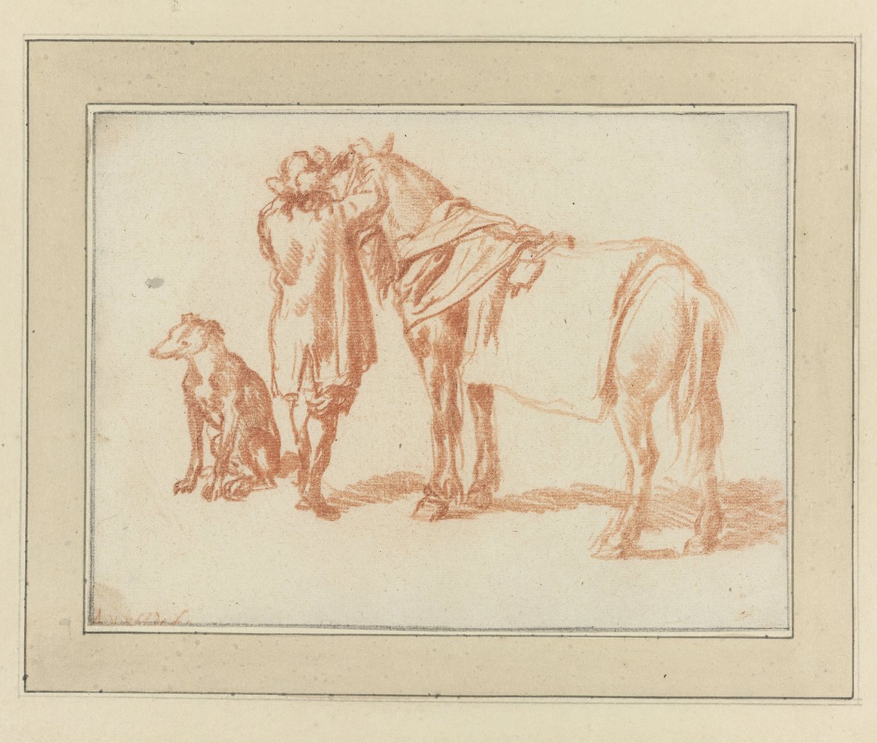 Rytter ved siden af ​​en hest og en hund af Adriaen van de Velde