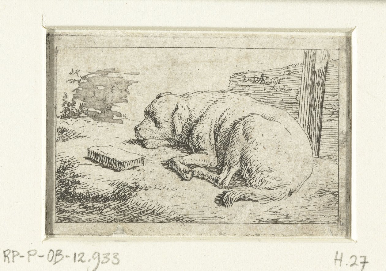 sovende hund af Adriaen van de Velde