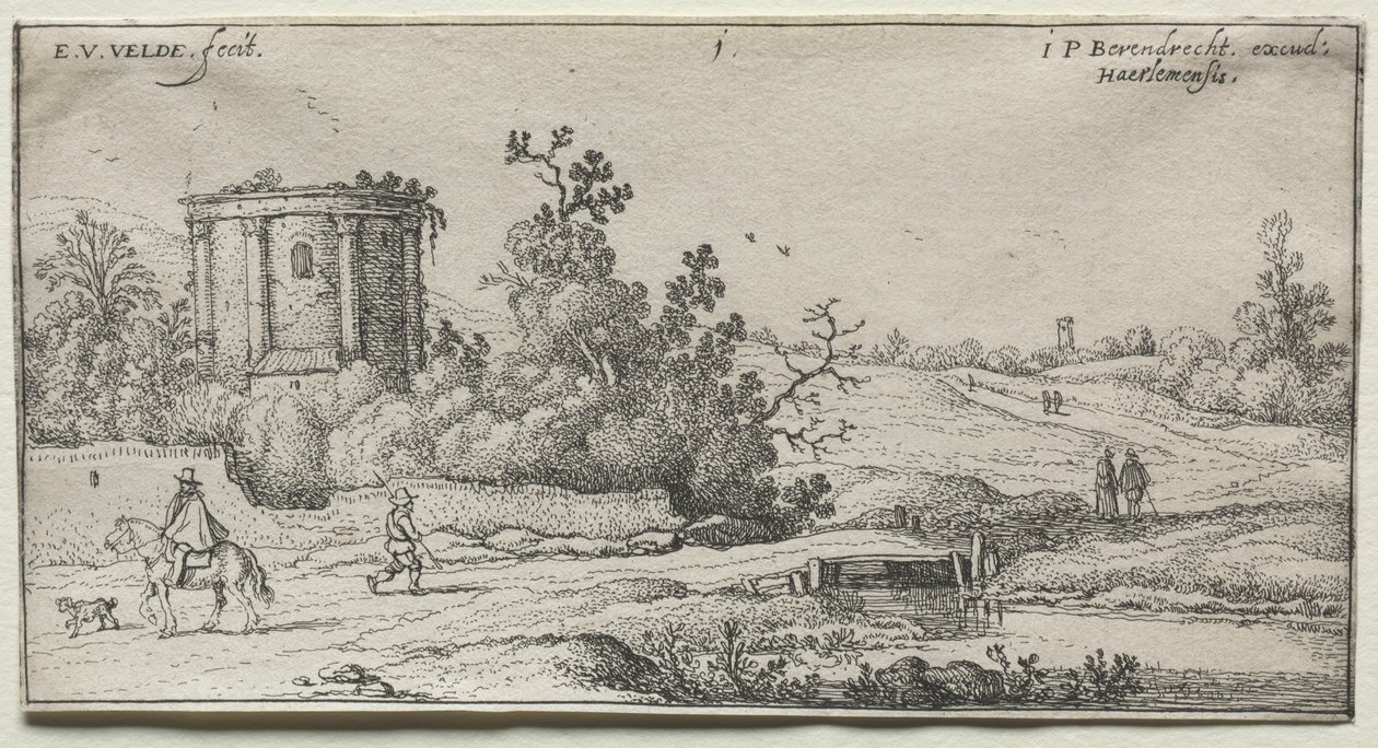 Vejen ved det lille runde tempel. af Adriaen van de Velde