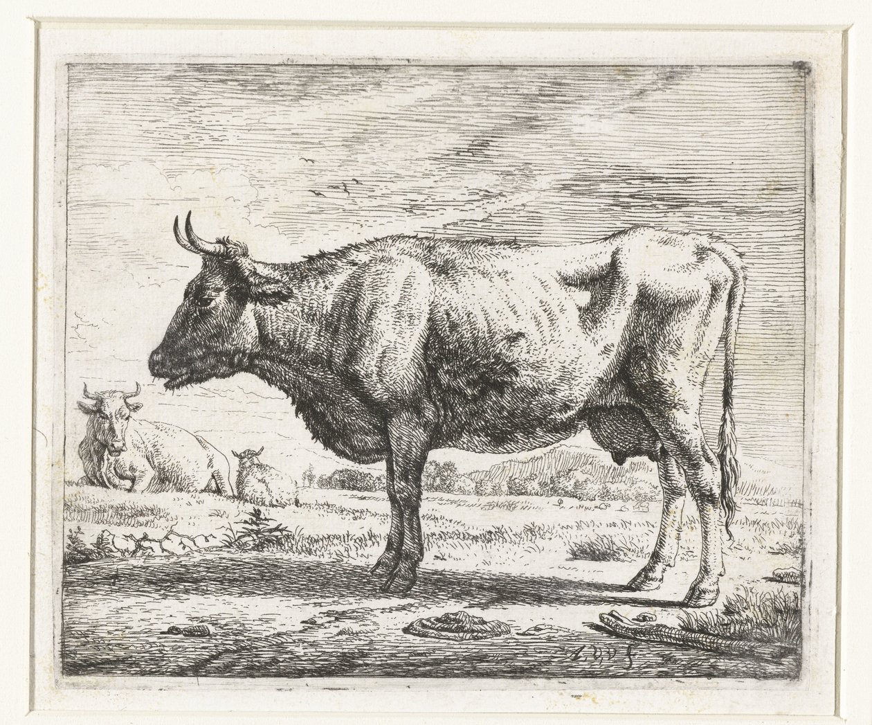 To køer og et får Forskellige dyr (serietitel) af Adriaen van de Velde