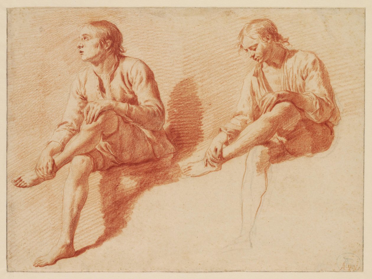 To studier af en siddende dreng af Adriaen van de Velde