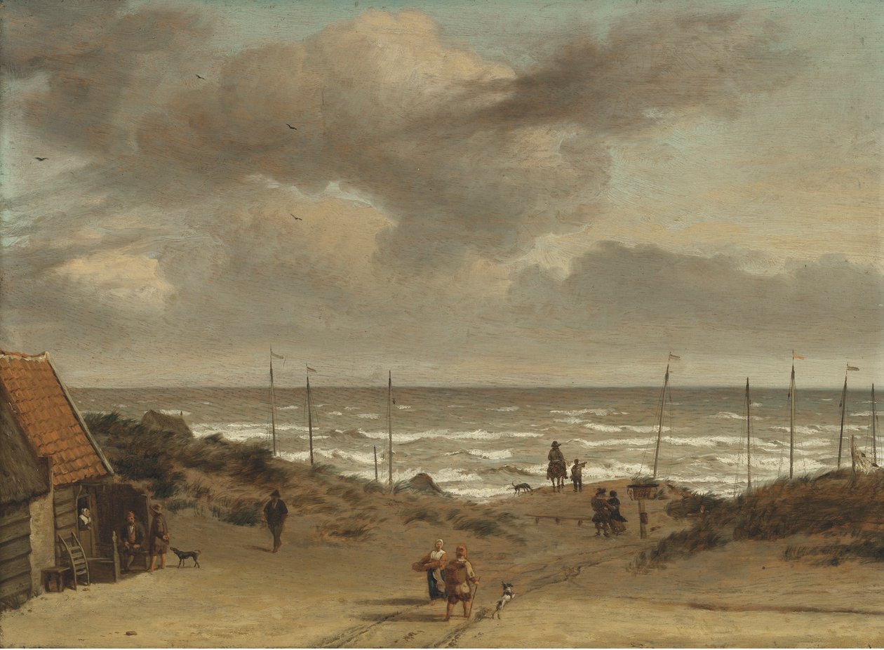 Udsigt fra klitterne ud over havet af Adriaen van de Velde