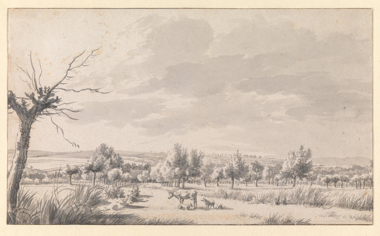 Vidt landskab med kvæg af Adriaen van de Velde