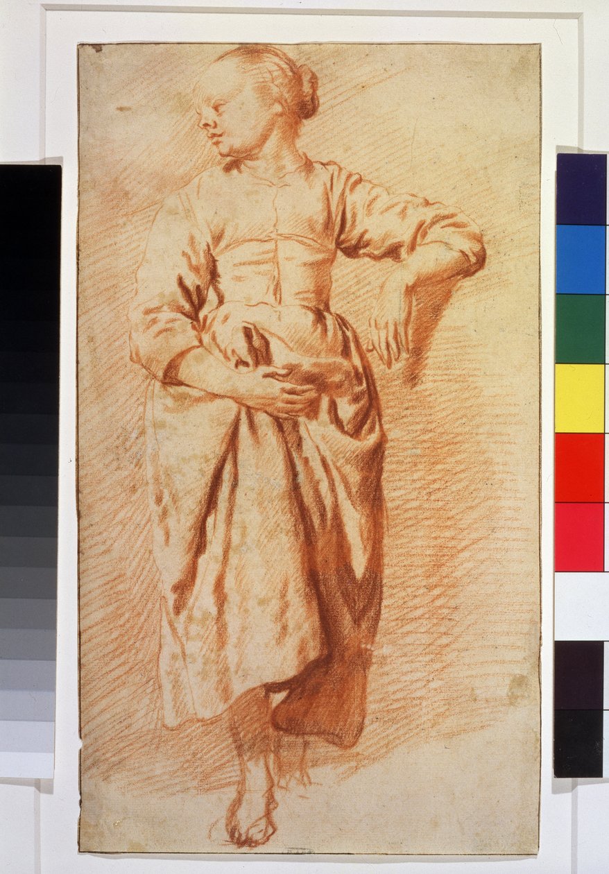 Kvinde i bondekjole. 1670-1675 (kridt) af Adriaen van de Velde