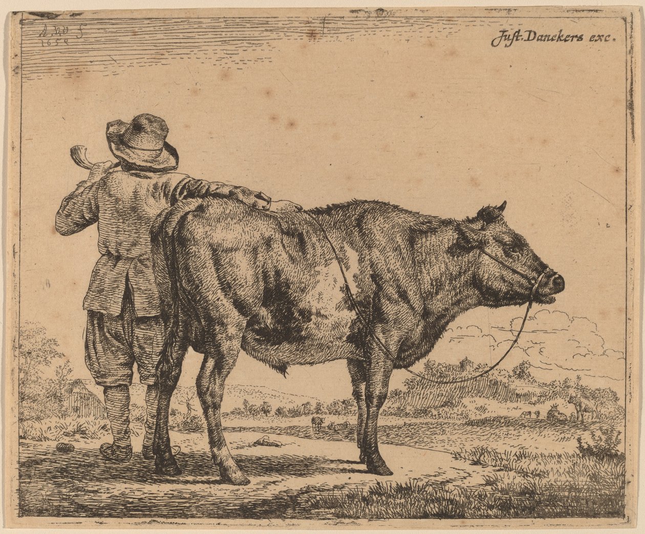 Ung Hyrde med en Tyr af Adriaen van de Velde