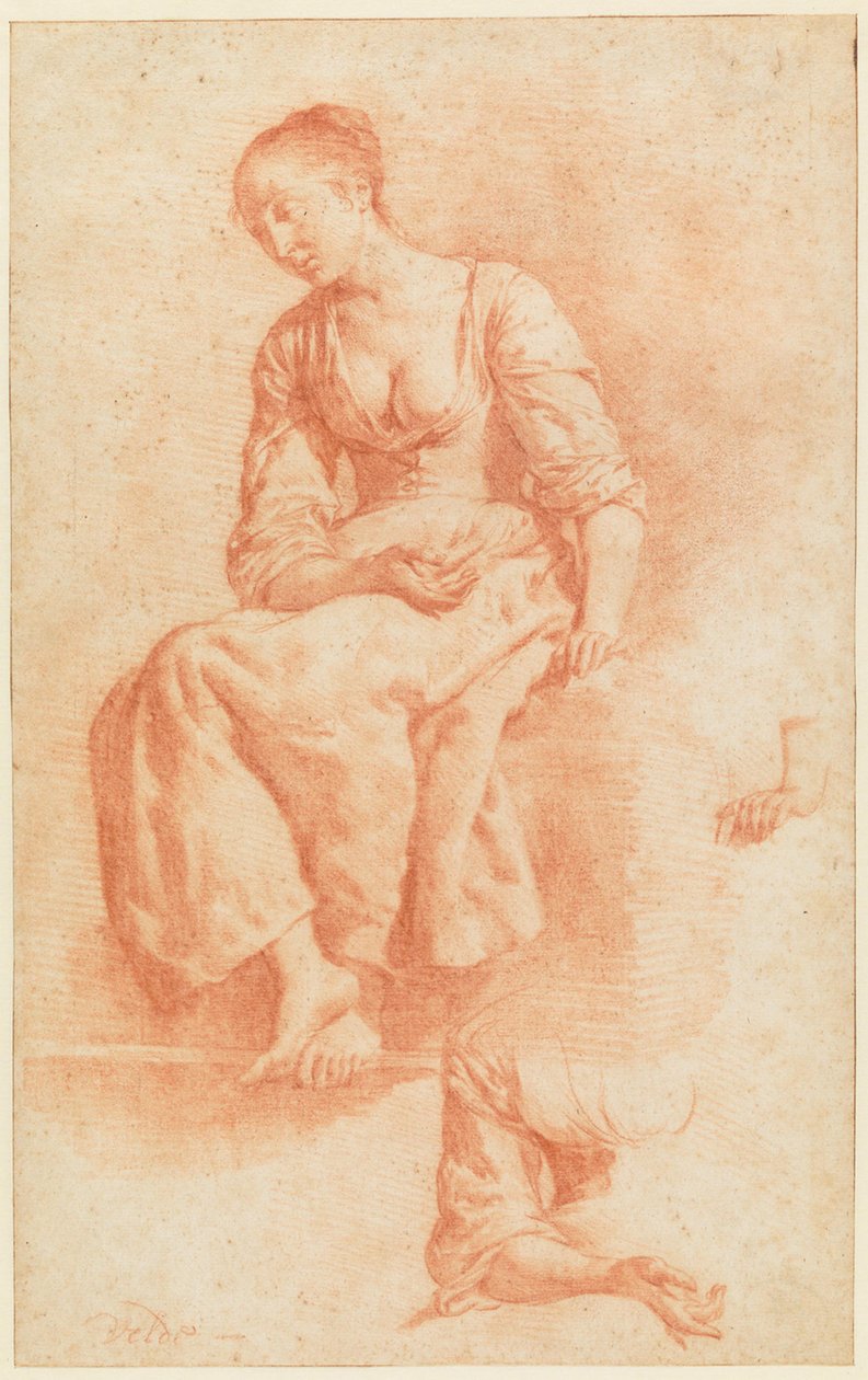 Siddende pige af Adriaen van de Velde