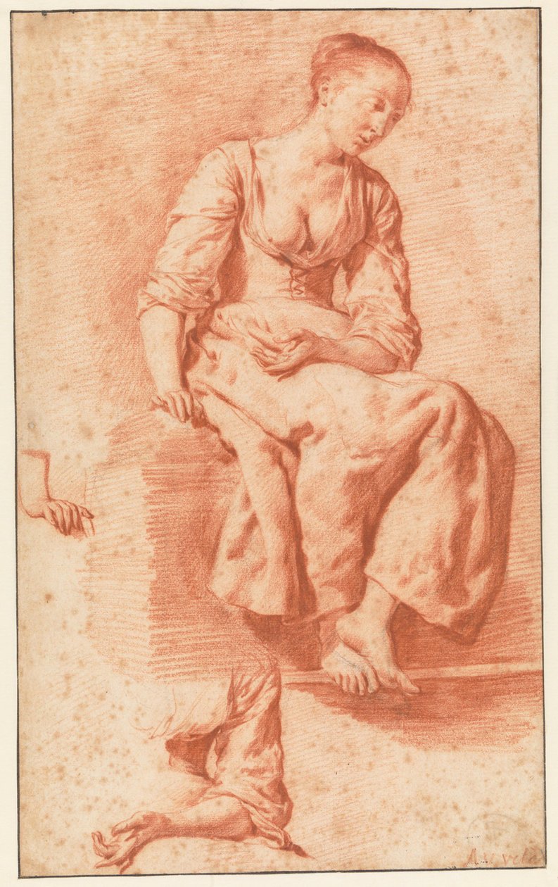 Siddende pige af Adriaen van de Velde