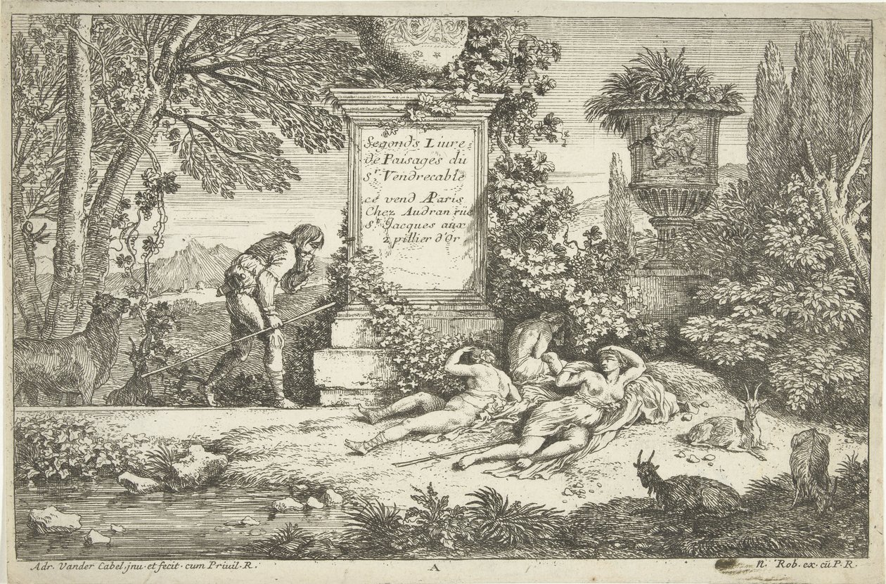 Sovende hyrdeinder Landskaber, serie 1 (serietitel) af Adriaen van der Kabel