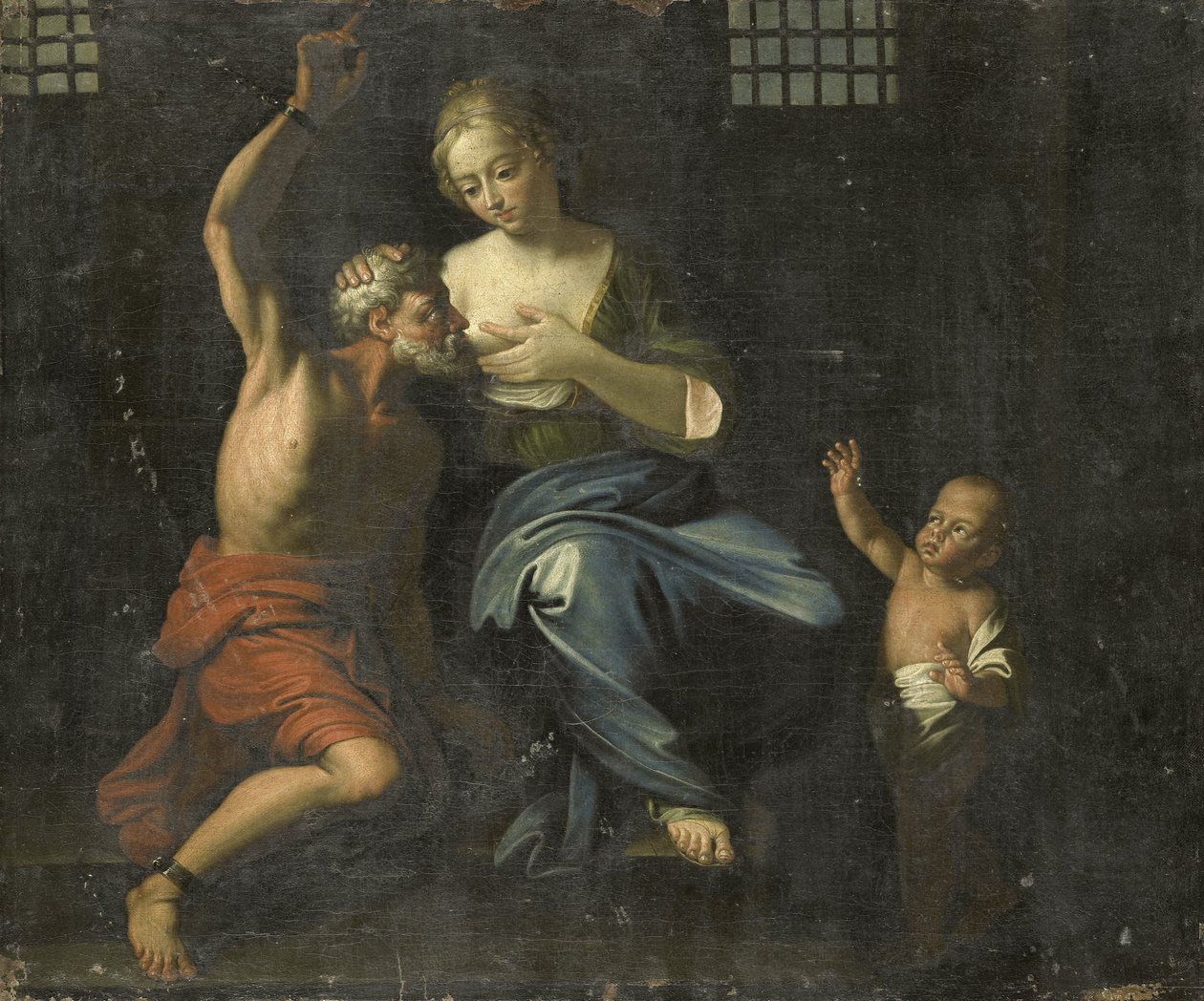 Cimon og Pero (romersk velgørenhed) af Adriaen van der Werff (copy after)