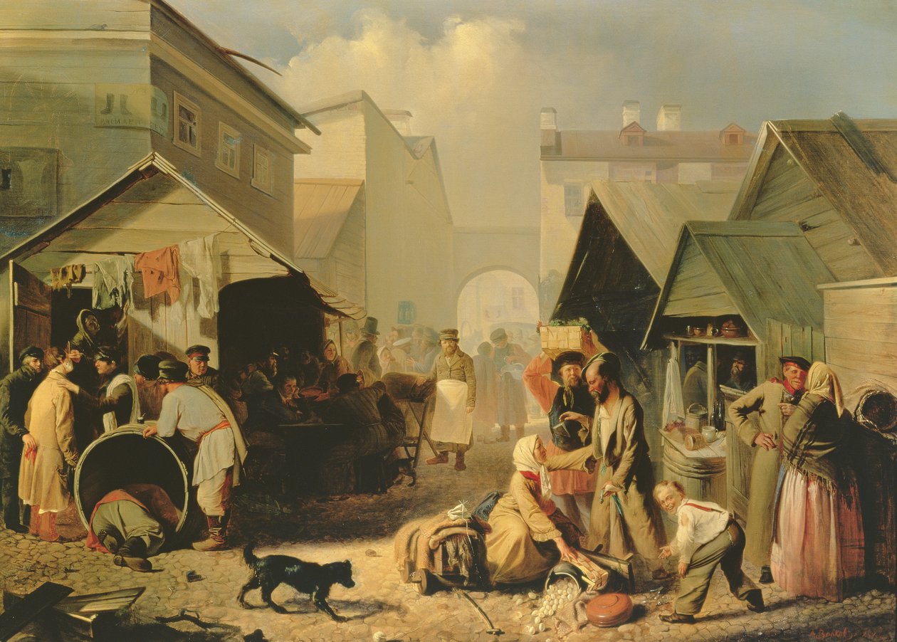Forfriskningsbod i St. Petersborg, 1858 af Adrian Markovich Volkov