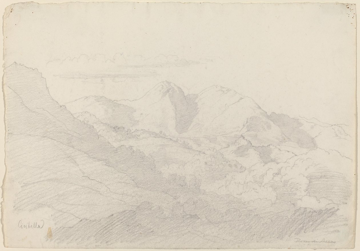 The Sabine Hills og Rocca Santo Stefano Set fra Civitella af Adrian Ludwig Richter