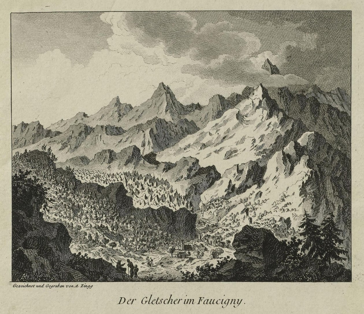 Gletscherne i Faucigny af Adrian Zingg