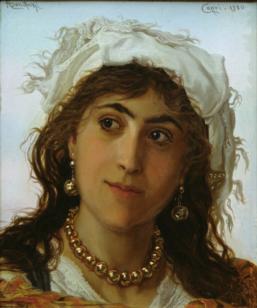En pige fra Capri, 1880 af Adriano Bonifazi
