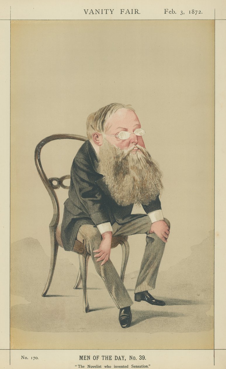 Mr Wilkie Collins (farvelitografi) af Adriano Cecioni