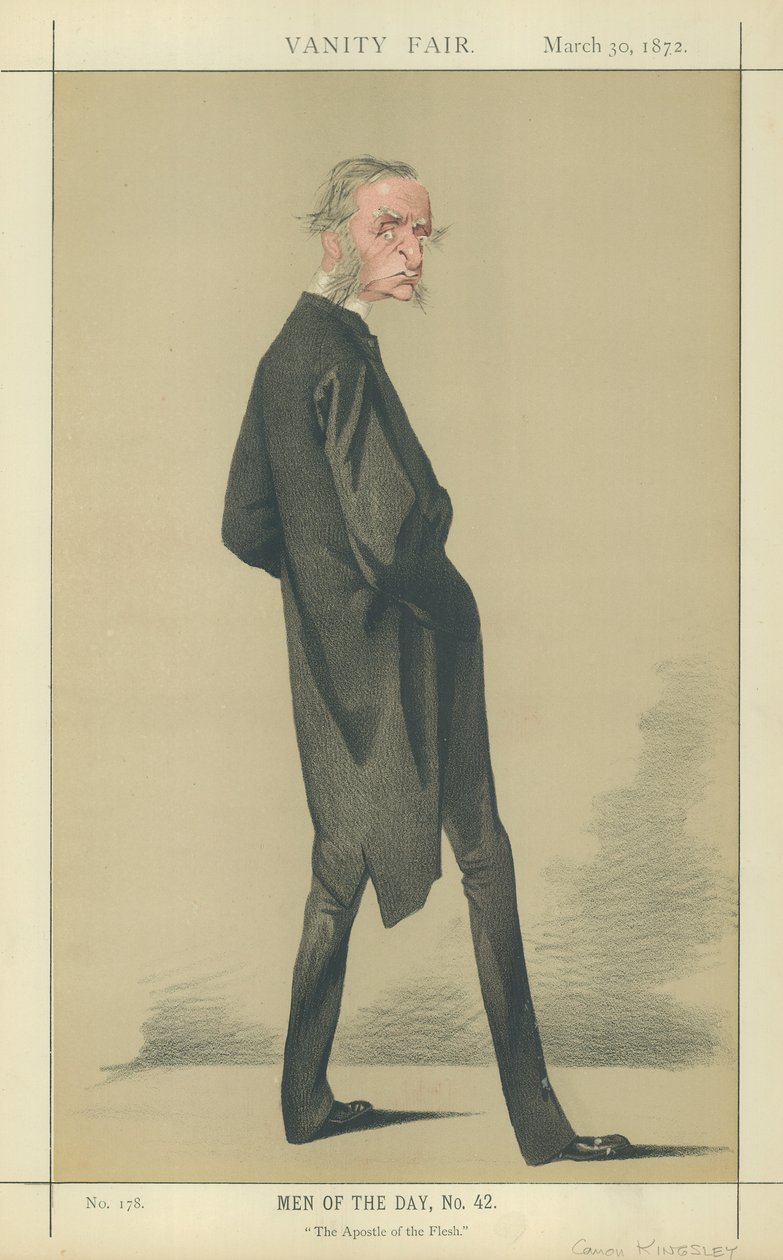 The Reverend Canon Charles Kingsley (farvelitografi) af Adriano Cecioni