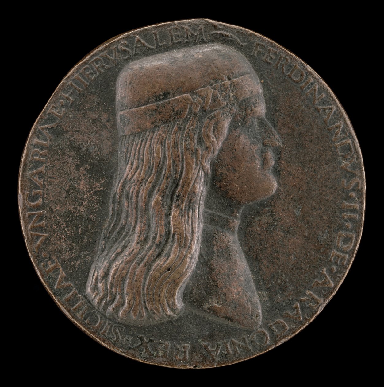 Ferdinand II af Aragon, død 1496, prins af Capua og konge af Napoli 1495 [forside], 14951496. af Adriano Fiorentino