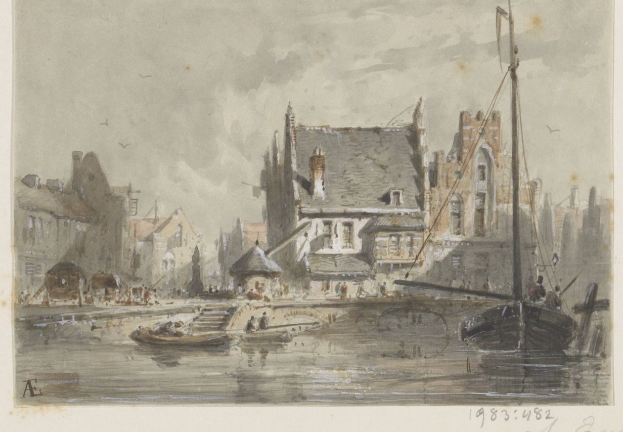 Ansigt i Brugge af Adrianus Eversen (signed by artist)
