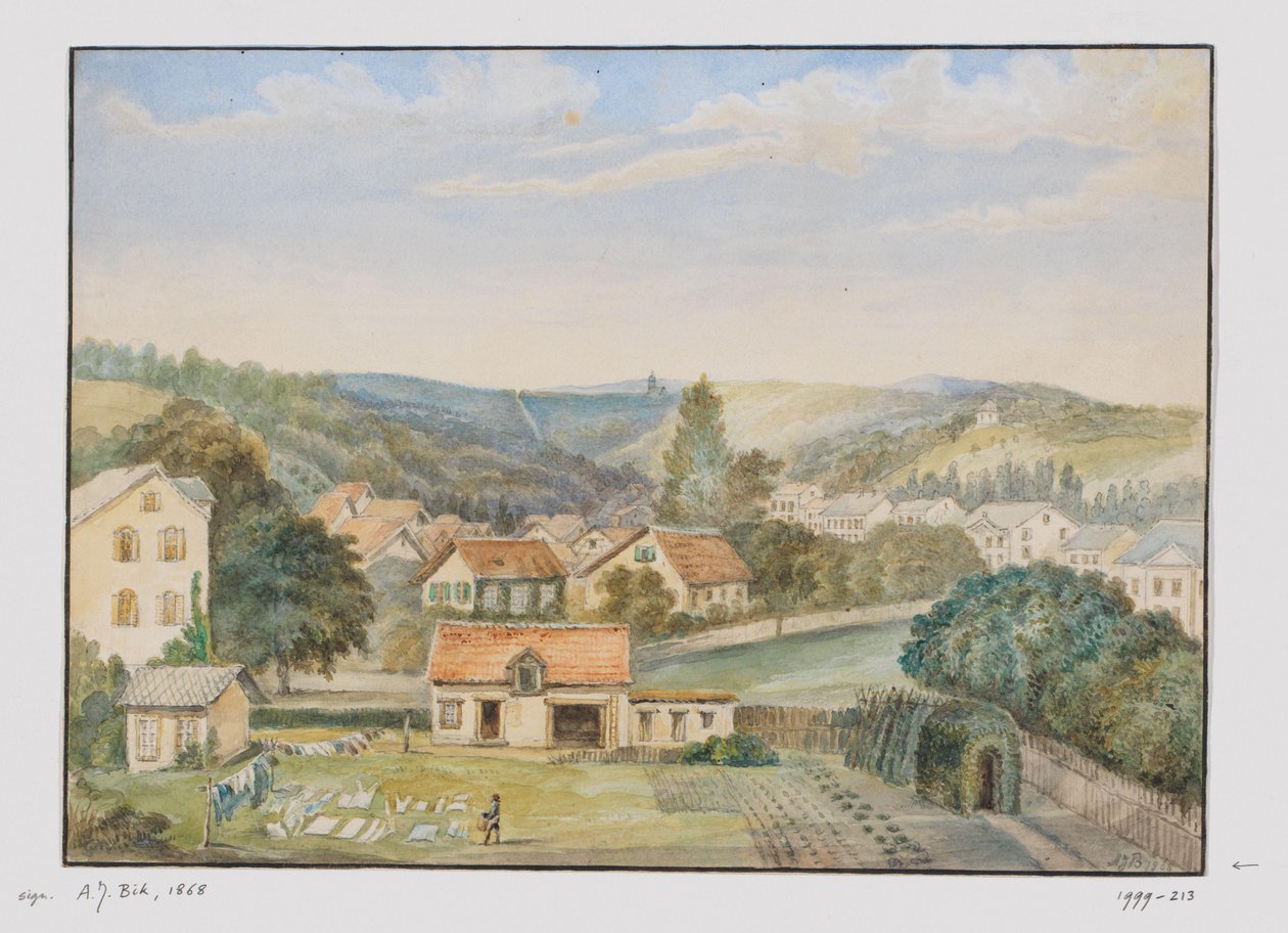 Udsigt over Soden-am-Taunus, Tyskland af Adrianus Johannes Bik