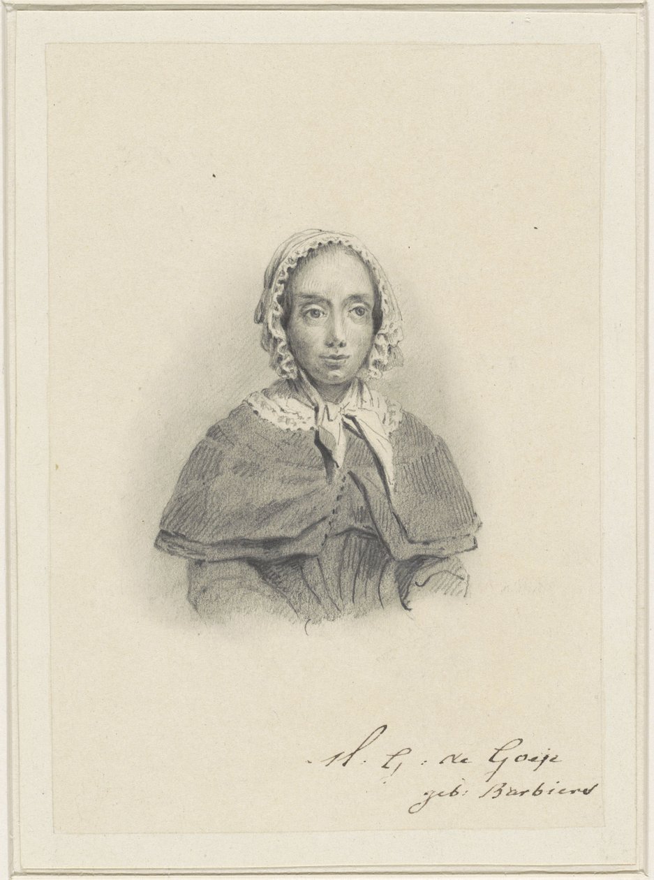 Portræt af Maria Geertruida de Goeje-Barbiers af Adrianus Johannes Ehnle