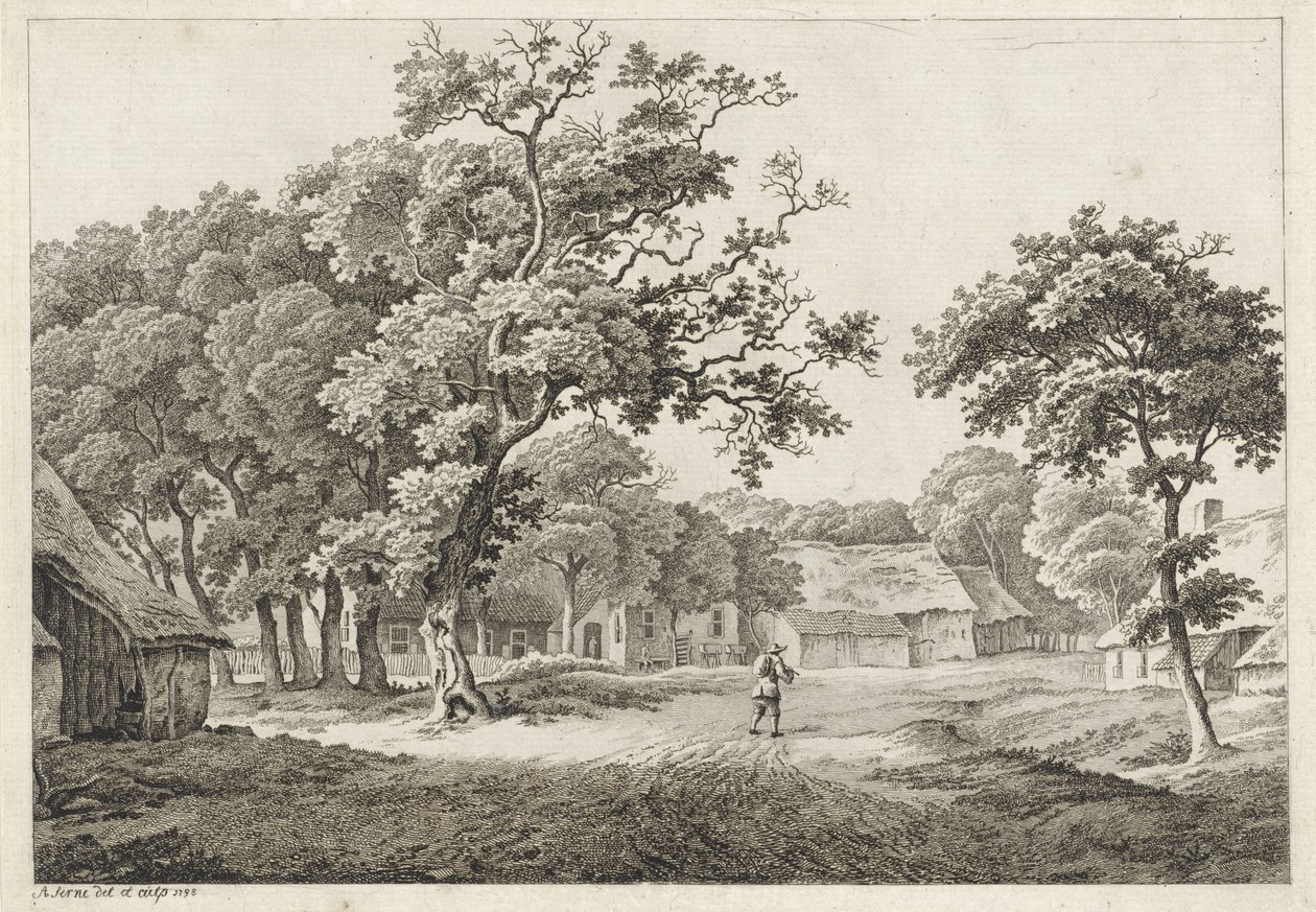 udsigt til landsbyen af Adrianus Serné