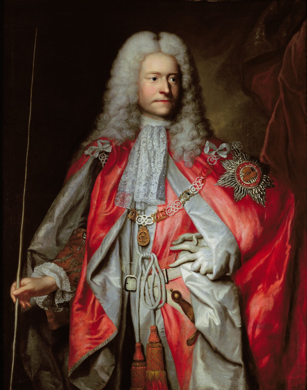 Posthumt portræt af Sir Paul Methuen K.B. (d.1757) af Adrien Carpentiers