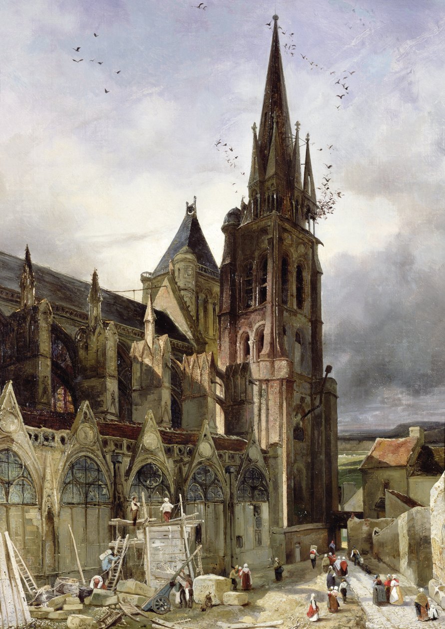 Restaurering af Abbey Church of St. Denis i 1833 af Adrien Dauzats
