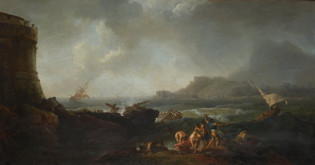 Et forlis i Stormy Seas af Adrien Manglard