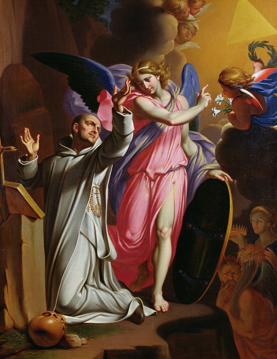 Sankt Bruno ved bønnen, 1671 af Adrien Sacquespee