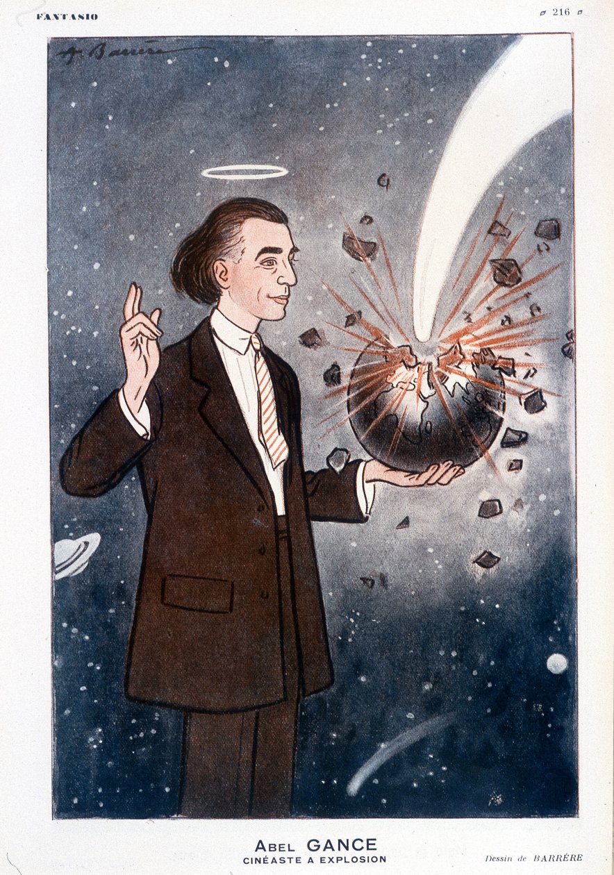 Abel Gance (1889-1981), eksplosiv filmskaber. I Fantasio 01/12/1930. Tegning af Barrere. af Adrien Barrere