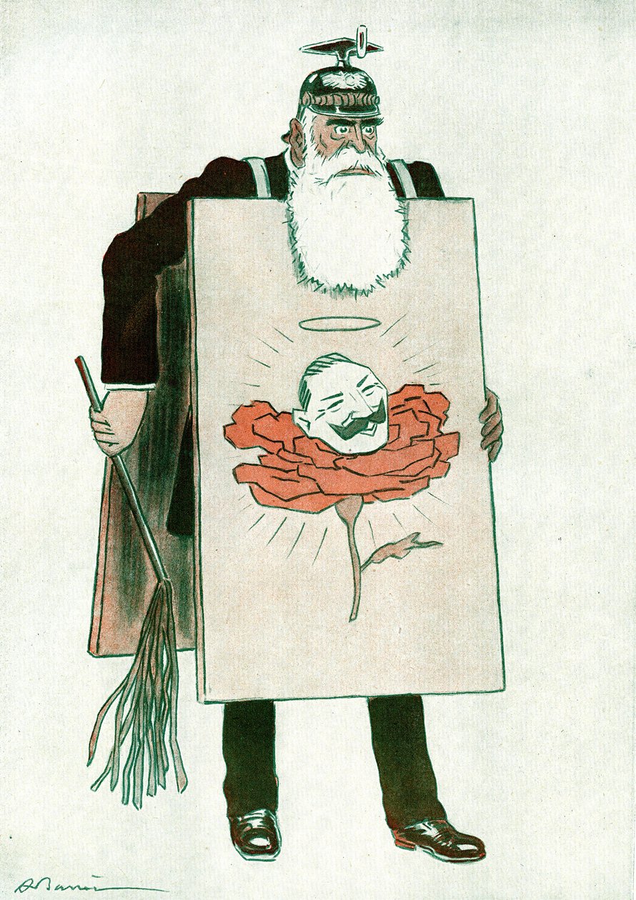 Tegneserie af den græske premierminister Stephanos Skouloudis (1836-1928) Tegning af Adrien Barrere (1874-1931) i Fantasio 01/10/1916 af Adrien Barrere