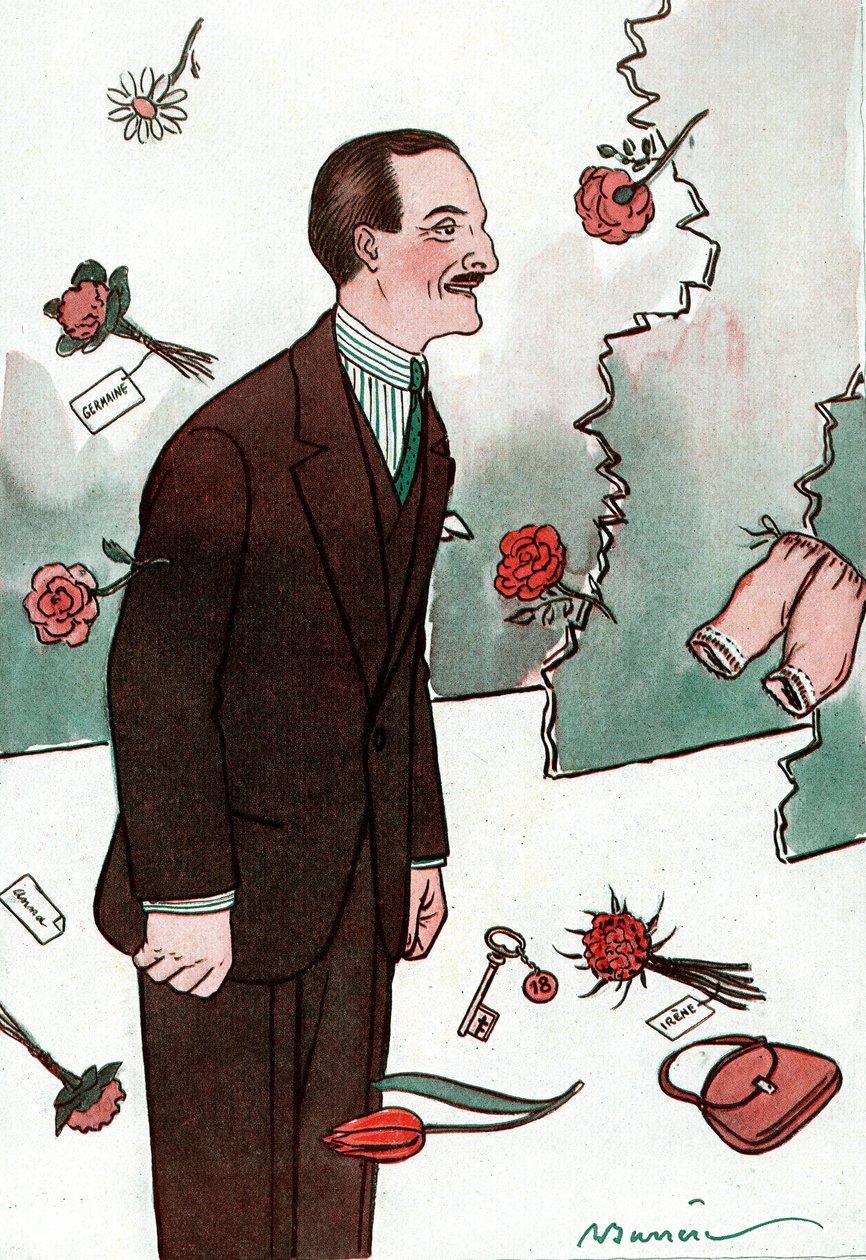 Tegneserie af den franske komiker Victor Boucher (1877-1942) - Tegning af Adrien Barrere (1877-1931) fra Fantasio af Adrien Barrere