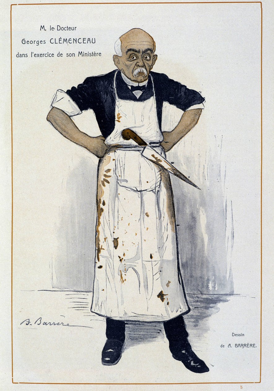 Clémenceau som slagter - af Barrère, i "" Fantasio"" fra 01/10/1906 af Adrien Barrere