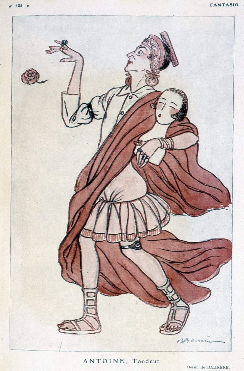 Komedietegning af Barrere om Andre Antoine (1858-1943), fransk instruktør, teoretiker skuespiller og teaterinstruktør - i “Fantasio”” fra 15/01/1927. af Adrien Barrere