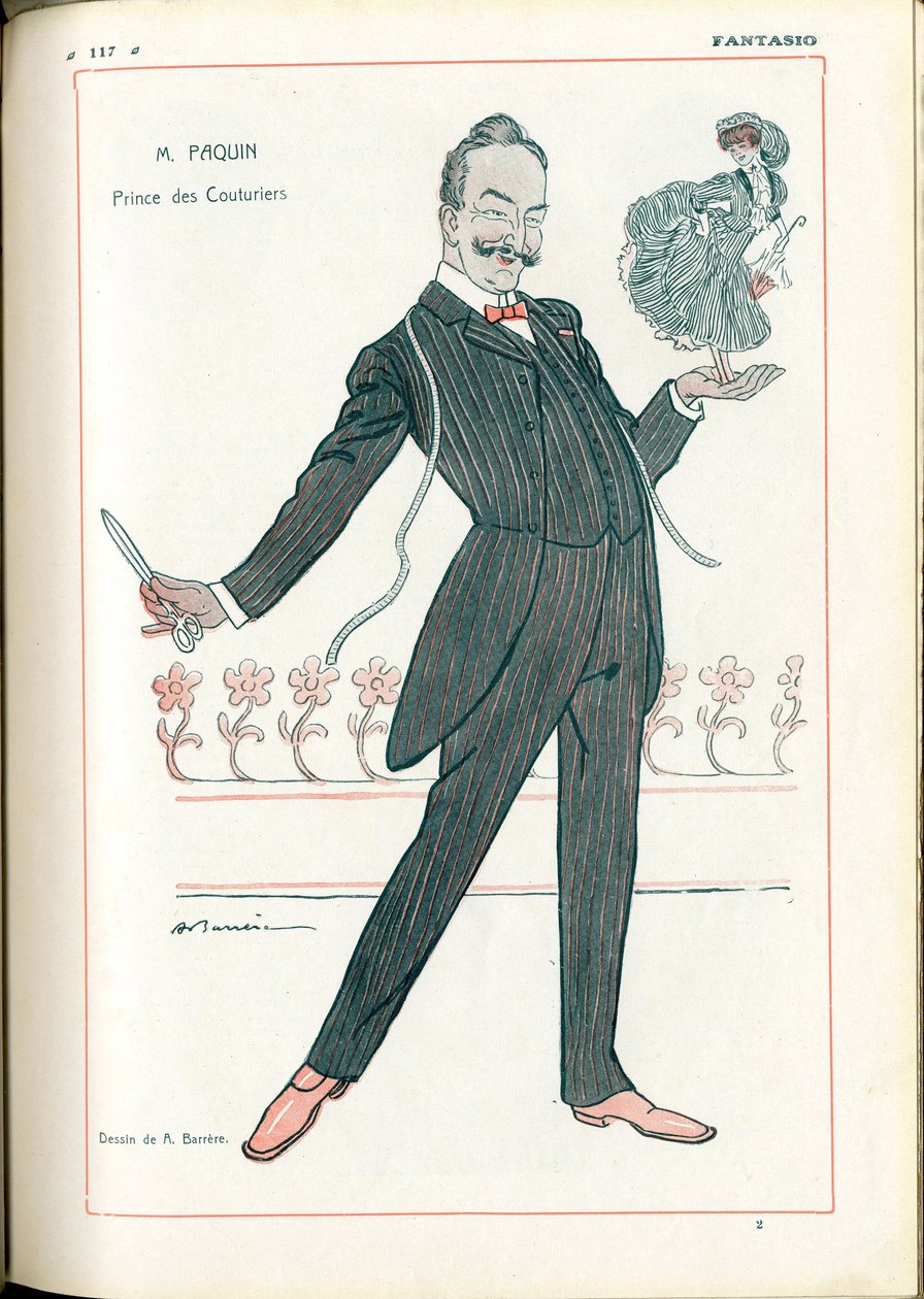 Fantasio, : Metiers, Mode - Tailor Couturier, Paquin, 15/06/1907 (gravering) af Adrien Barrere