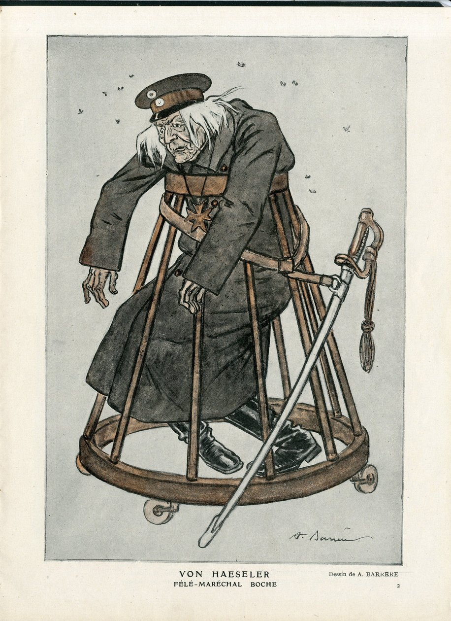 Fantasio, ca. 1916_6_1 - Illustration af A Barrere (1874-1931): War of 14 -18, Tyskland Preussen, Verifikatordatoer - Von Haesler - Senilisering af Adrien Barrere