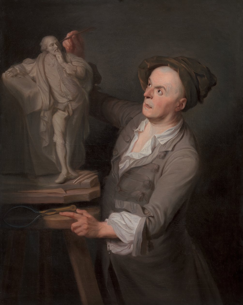 Louis-Francois Roubiliac modellerede sit monument til Shakespeare, mellem 1760 og 1761. af Adrien Carpentiers