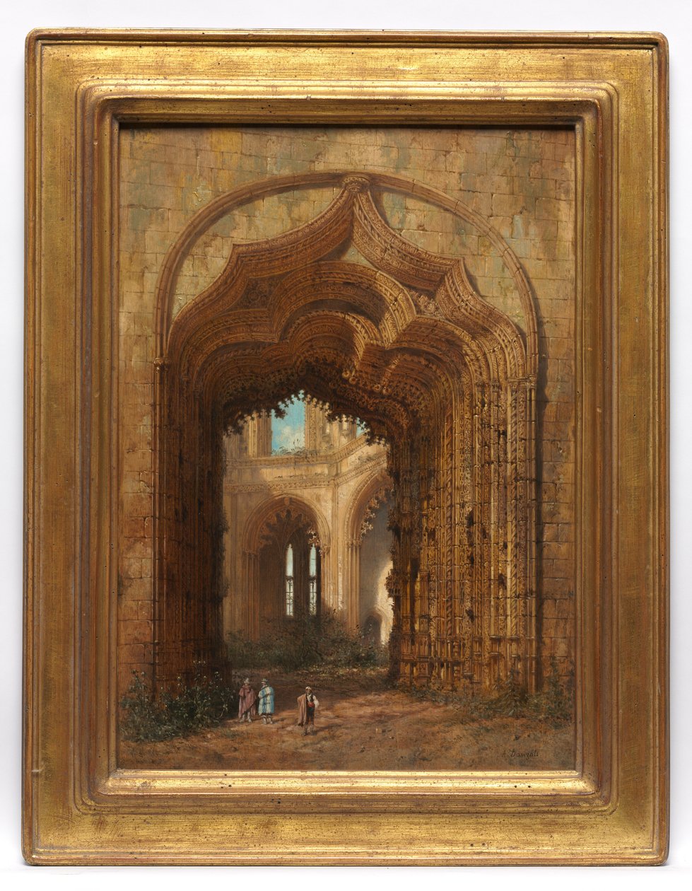 Ruineret kirke, ca. 1840 (olie på panel) af Adrien Dauzats