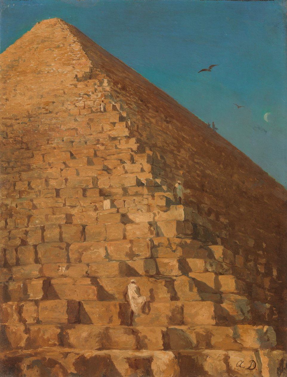 Den store pyramide, Giza, 1830 eller senere. af Adrien Dauzats