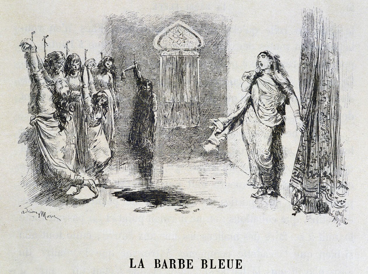 Beard Bleue - i "Les Tales de Fées"" af Charles Perrault, illustrationer af Adrien Marie af Adrien Emmanuel Marie