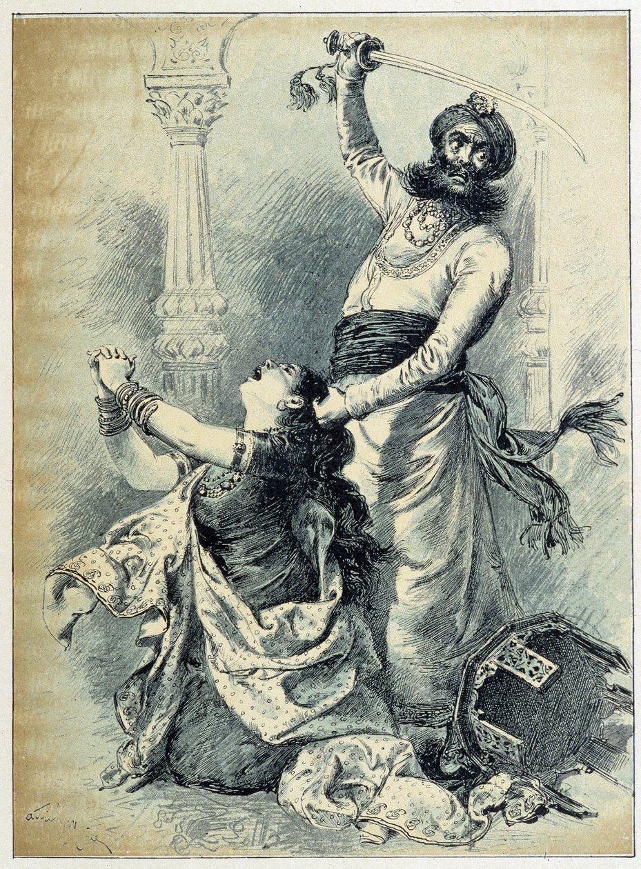 Beard Bleue - i "Les Tales de Fées"" af Charles Perrault, illustrationer af Adrien Marie af Adrien Emmanuel Marie