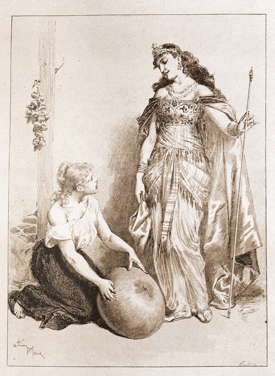 Askepot - i "Eventyrene" af Charles Perrault, illustrationer af Adrien Marie af Adrien Emmanuel Marie