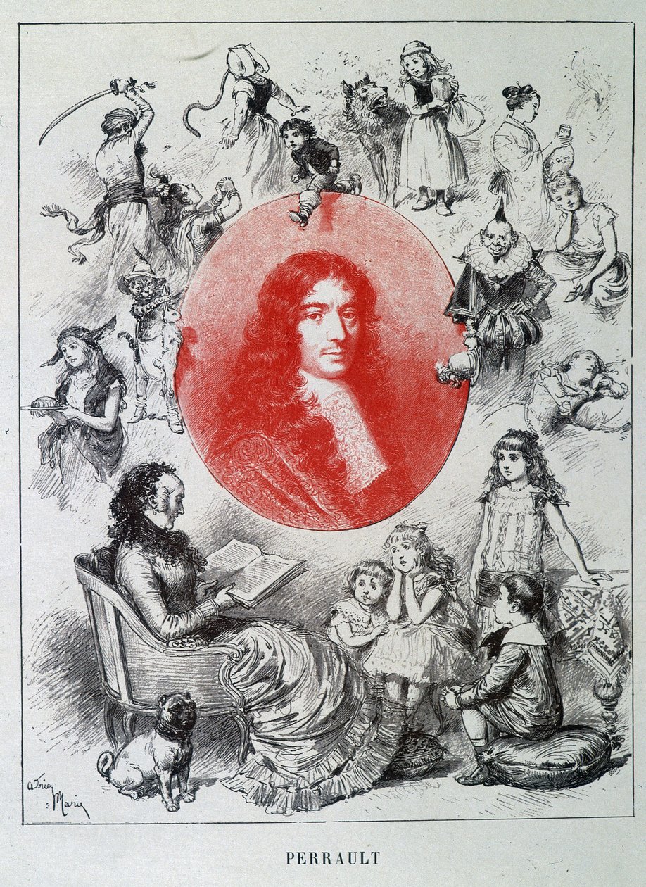 Portræt af Charles Perrault - i "Les contes de fees"" af Charles Perrault, illustrationer af Adrien Marie af Adrien Emmanuel Marie