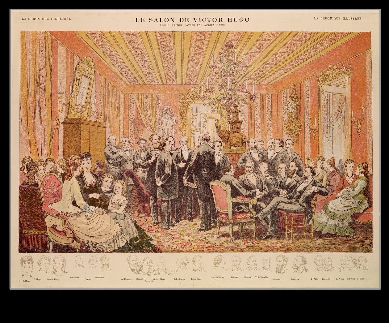 The Salon of Victor Hugo (1802-85) 21 rue de Clichy, illustration fra 