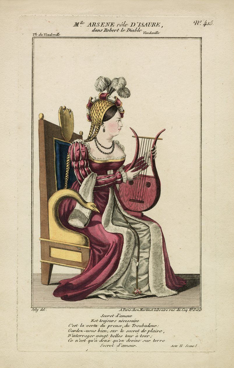 Miss Arsene i rollen som Isaure, Paris 1812 (print) af Adrien Joly