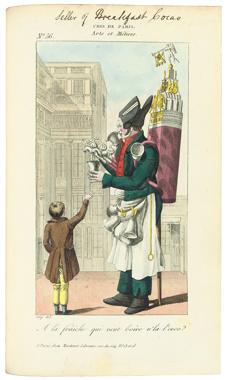Sælger af Breakfast Cocoa, ca. 1813 af Adrien Joly
