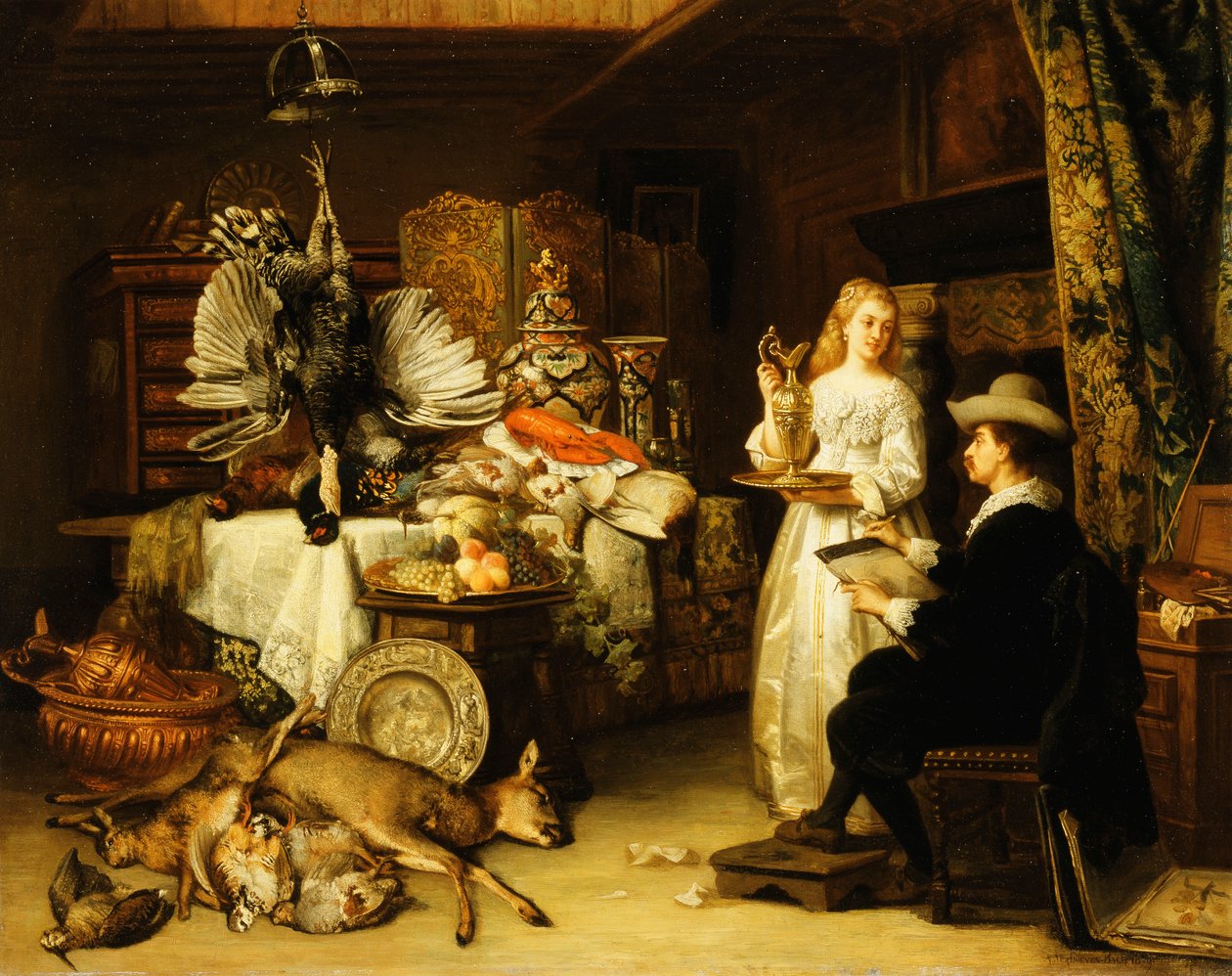 Kunstnerens atelier, 1879 af Adrien Joseph Verhoven Ball