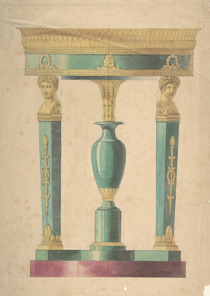 Design til et bord, begyndelsen af det 19. århundrede. af Adrien Louis Marie Cavelier.