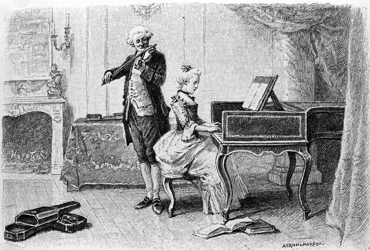 Gravering af Adrien Moreau (1843-1906), der illustrerer "" Candide"" af Francois Marie Arouet dit Voltaire (1694-1778). af Adrien Moreau