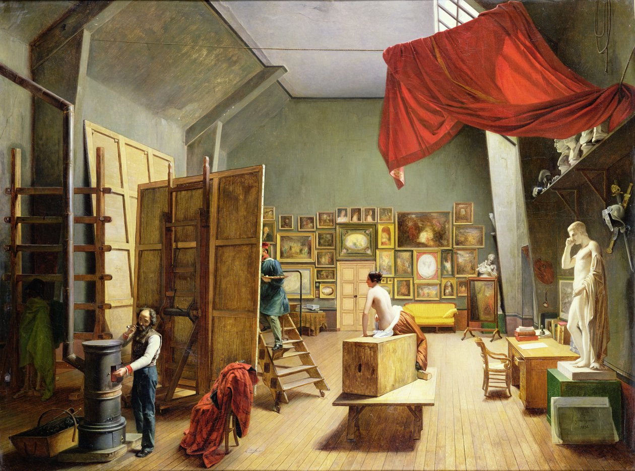Interiør af Abel de Pujols studie (1787-1861) 1836 af Adrienne Marie Grandpierre Deverzy